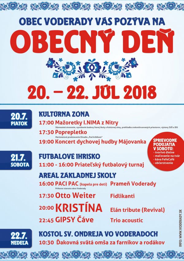Plagát Obecný deň Voderady 2018