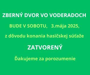 Zberný dvor dočasne uzavretý